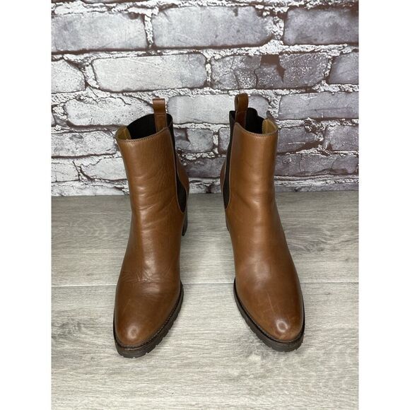 Sartore Paris Brown Leather Ankle Chelsea Vibram Heel Booties Women’s 38EU/7M US - Picture 16 of 16